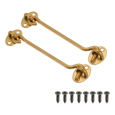 2Pcs 3" Hook Eye Latch Privacy Hook and Eye Latch Gate Latch Lock Golden