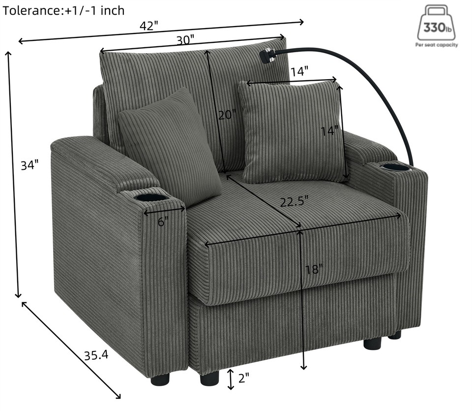 Accent Chair with Storage Living Room Chairs with 8