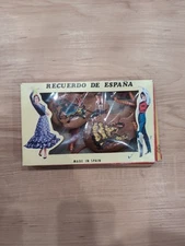 Vintage Spanish Hand Painted Wooden Flamenco Castanets  Collectible Original Box