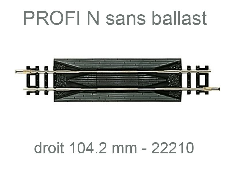 FLEISCHMANN Rail droit enrailleur 104.2 mm - Profi sans ballast - N 1/160 - FLEI