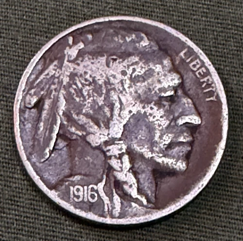 USA - Early - 1916 P 5C Indian Head Buffalo Nickel - Nice Toning