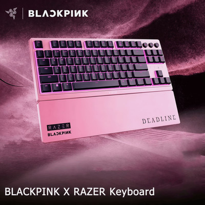 Razer x BLACKPINK Mechanical Keyboard RGB Backlit Slim With Wrist Rest QWERTY