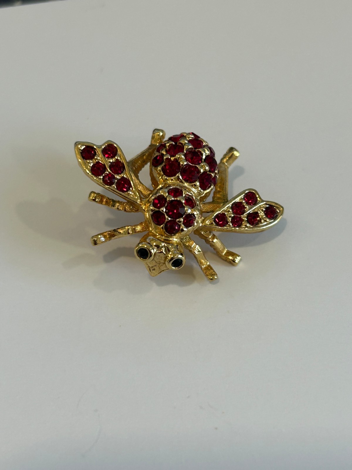 Ruby Colored CZ Bug Pin - image 1
