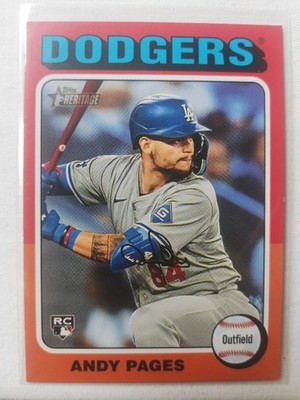 Andy Pages #696 - Rookie RC - 2024 Topps Heritage High No. - Los Angeles Dodgers