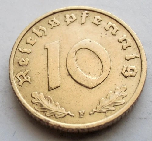 1938 Germany 10 Reichspfennig — photo from the most recent tracked eBay sale