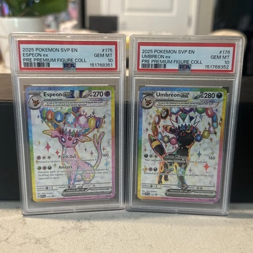 SEQUENTIAL POKEMON SV PREMIUM FIGURE COLLECTION ESPEON & UMBREON EX PSA 10