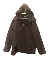 Reebok Jacket Youth M Medium 10/12 Black Hooded Winter Jacket Coat Snow Vguc