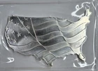 5oz .999 Silver Elemetal American USA Waving Flag Shaped Bar in Blister Pack
