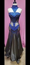 Jordy Black and Blue American Smooth Ballroom Dress Size 2-6