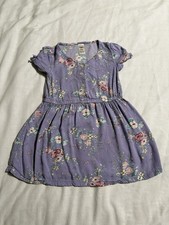 Oshkosh BGosh Floral Purple Butterfly Garden Springtime Dress Cotton Size 4T