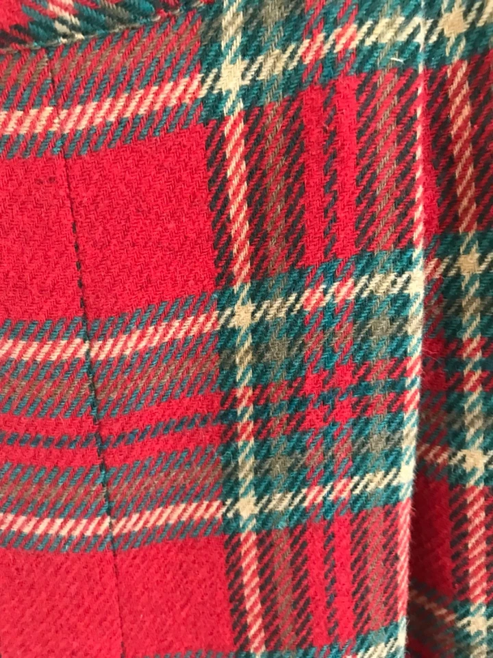 Falda a Cuadros Destintada De Colección, Mezcla de Lana Amanda Smith Petites 10 Roja Cintura Alta Foto 2 de 4