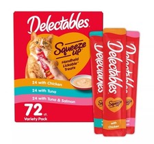 Hartz Delectables Squeeze Up Lickable Cat Treat Variety Pack 72 Tubes