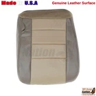 2002-2004 For Ford Excursion Genuine Leather Driver Bottom Seat Cover 2-Tone Tan