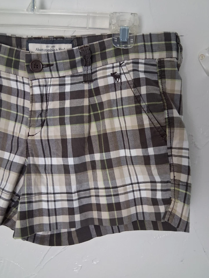 Pantalones Cortos Chinos Y2K Abercrombie & Fitch Talla 6 Preppy Patinador Retro Foto 2 de 4