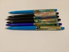 Vintage Floaty Floating Pen Lot (6) USA City Travel Lake Placid, Montana, Read