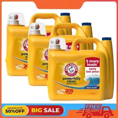 3 Pack ARM & HAMMER Laundry Detergent Liquid, Clean Burst, 5 Extra Loads, 205 fl