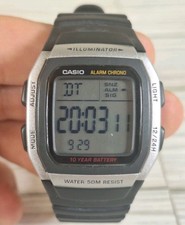 Casio Illuminator Digital Watch Men Black Timer 3239 W-96H 50M Chronograph