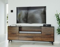 Lowboard Tv-Unterschrank Fernsehschrank 179Cm Shirin Walnuss Schwarz 80430501