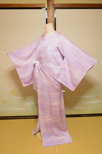 Silk Hitoe Kimono Komon Women Japanese vintage Robe 157cm 1000