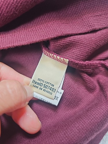 LL Bean Shirt Womens Large Maroon Thermal Long Sleeve Crew Neck - Picture 5 of 7