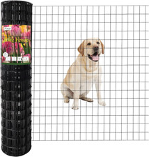 Black PVC Coated Welded Wire Fence 48" X 50' Roll, 2"X3" Mesh, 16 Gauge Vinyl