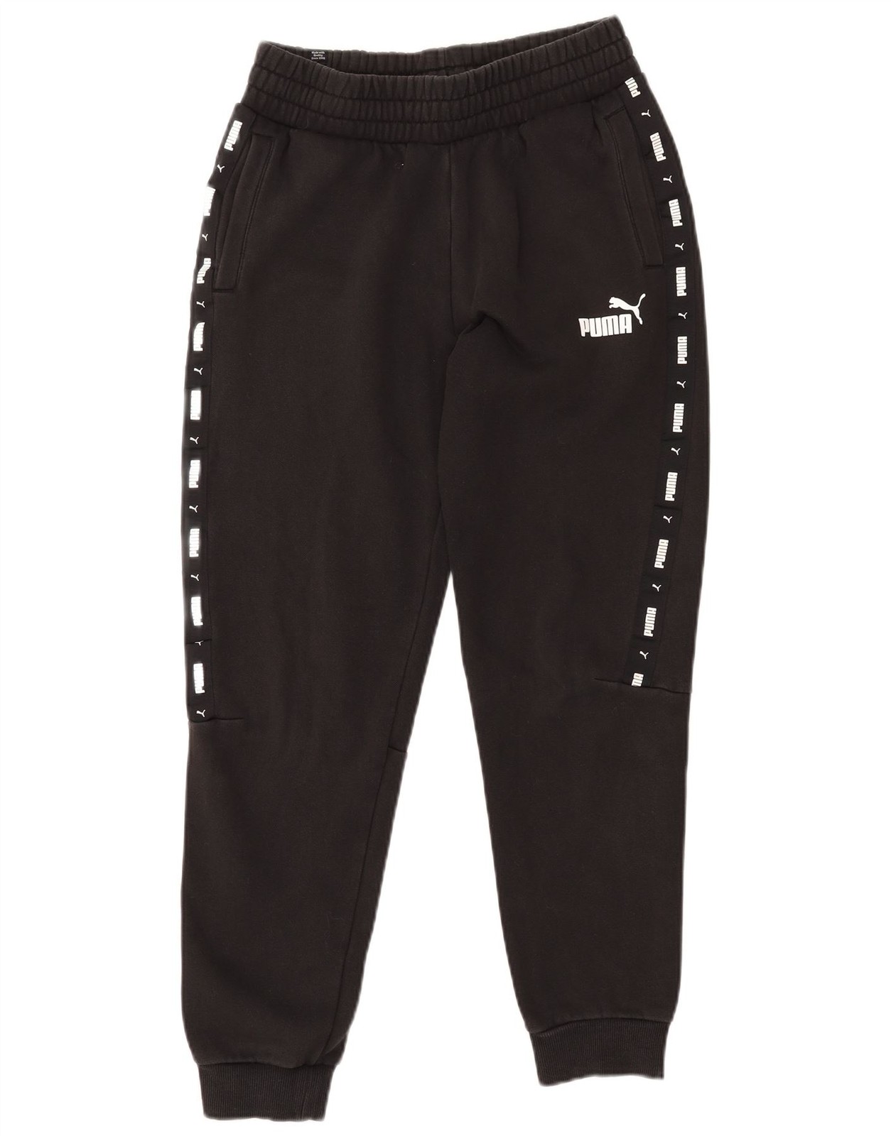 PUMA Men's Black Cotton Graphic Joggers - Medium Size Tracksuit