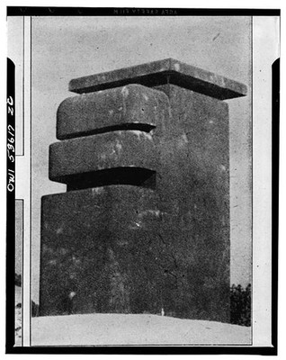 Photo:Monument Sculpture 1940s Abstract Stone Modernist Artwork