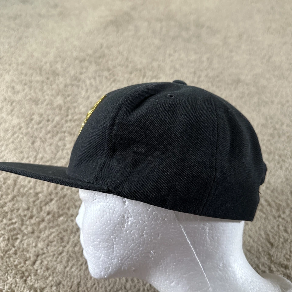 Chicago Bulls Hat Cap Men Black Snapback Mitchell & Ness Gold Logo NBA Basketbal — 第 2/4 张图片