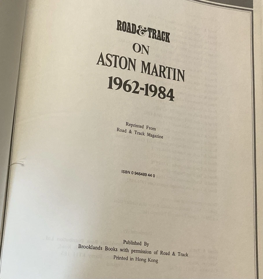 Road & Track Aston Martin 1962-1984Db-5, Db-6, Lagonda, Vantage Book Foto 2 de 4