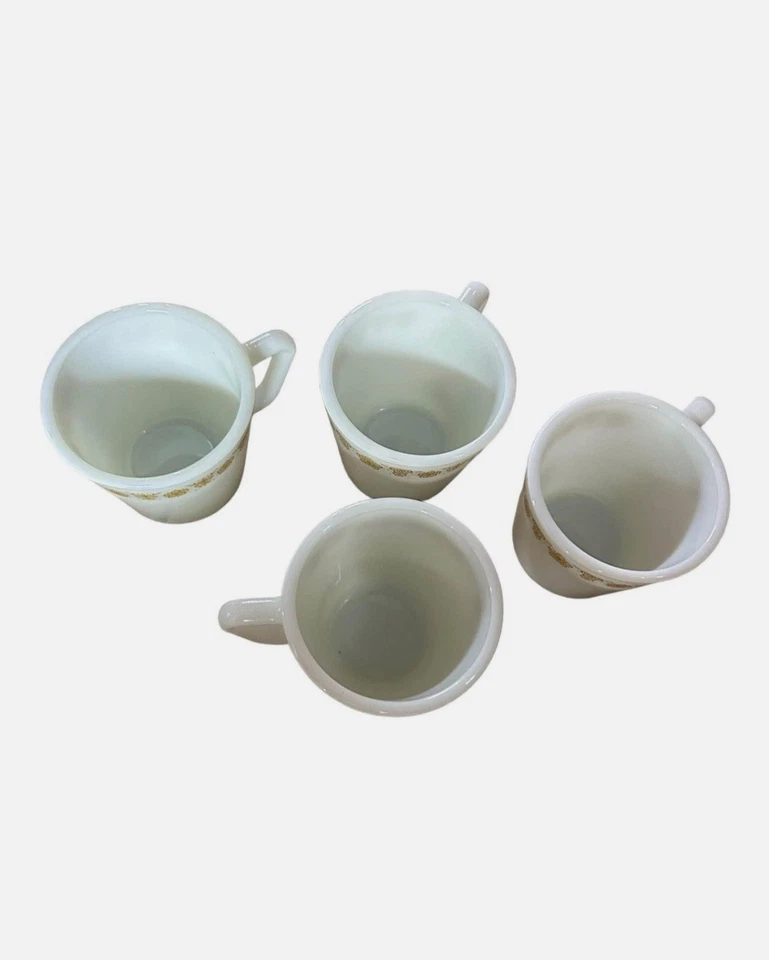 Vintage Pyrex Butterfly Gold D-Handle Coffee Mugs Set of 4 1970s Floral - Image 2 of 4