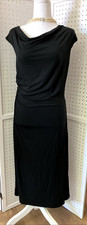 Black Knit Side Ruched Dress A New Day Classic Workwear Party Travel Side Slit S