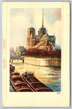 Vintage Paris Notre-Dame Absinthe Postcard by Éditions d Art Yvon 1947 A355