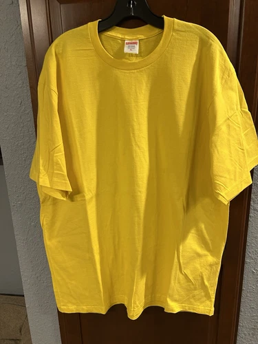 RARE Tee shirt Supreme manches courtes jaune sans graphique taille XL made in USA 100% coton