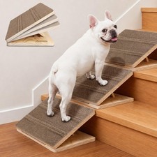 JoyBlooms Dog Ramp for Stairs, Adjustable Small Pet Ramp, Brown-3pcs | Modula...