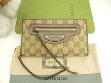Gucci x Balenciaga GG Supreme Brown Zip Around Long Wallet 681710 from japan