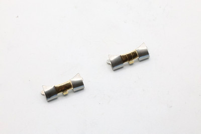 2X Genuine Rolex End Links 450 Stainless Steel & Yellow Gold For GMT 20mm LOT104