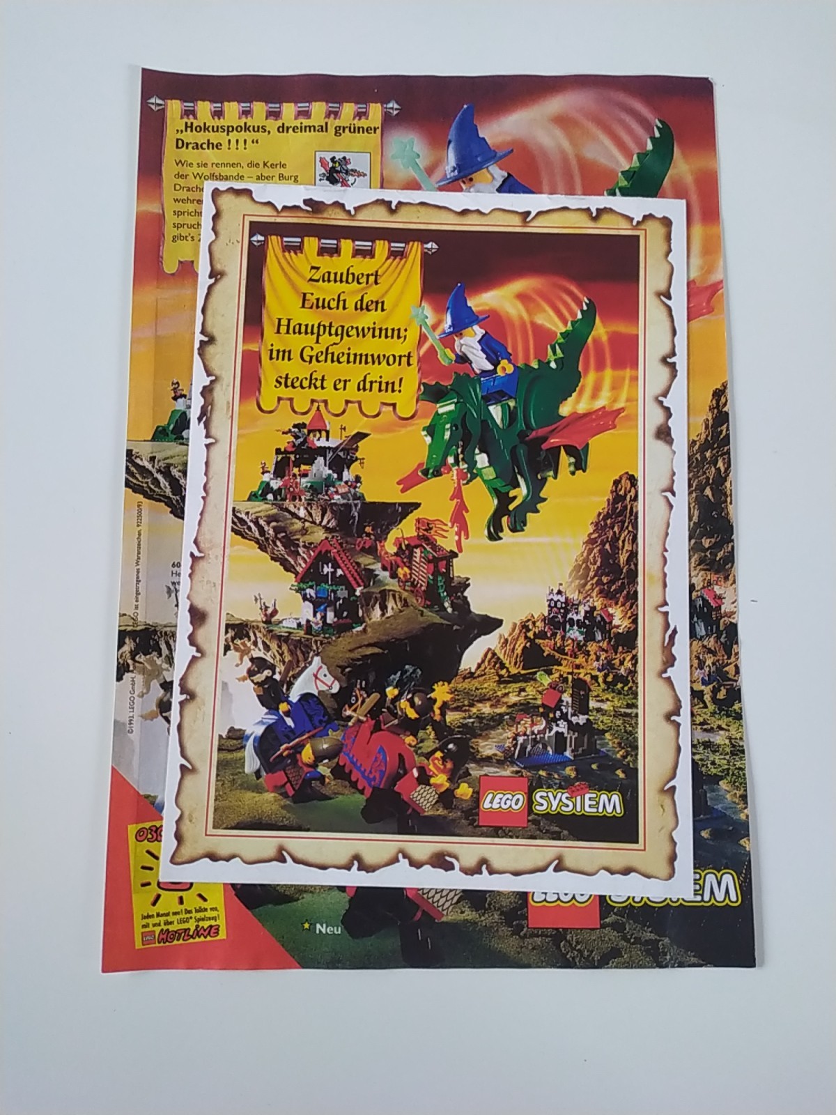 Seltene Werbung Flyer Werbeblatt LEGO Burg Ritter 6082 6048 6086 Mit Heft 1993