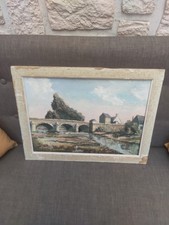 ancien tableau huile sur toile paysage signé M DELANNOY