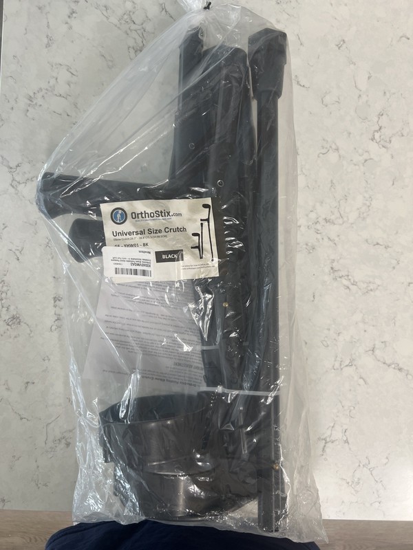 Orthostix- Pair of Universal Size Elbow Crutches 27.5- 36.6” AC95005- BK - New 