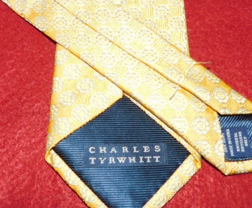 CHARLES TYRWHITT GOLD/YELLOW/BLUE DISC MOTIF TIE - NECK TIES - DESIGNER TIES. - Picture 3 of 3