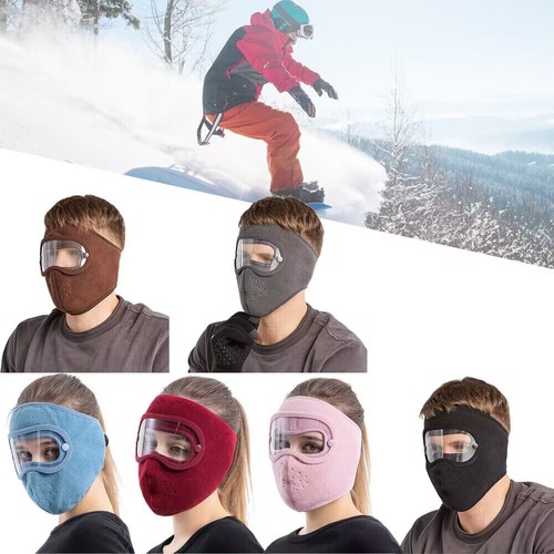 Winter Balaclava Face Mask With Anti-Fog Goggles Fleece Warm Windproof Skull Cap - Picture 13 of 38