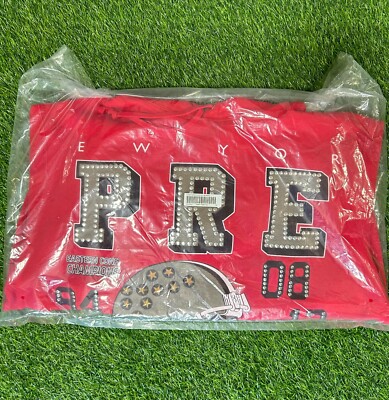 SUPREME CHAMPIONS STUDDED HOODED SWEATSHIRT RED SIZE MEDIUM