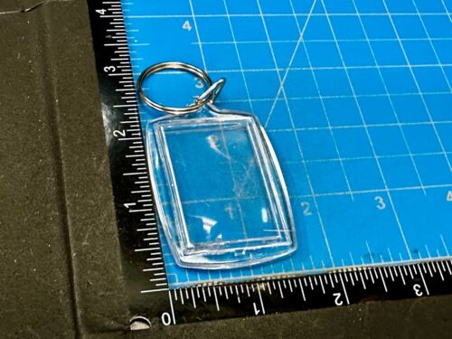 Custom Clear Blank Insert. Your Photo 2" tall Keychain, Key Chain Ring - Picture 2 of 11