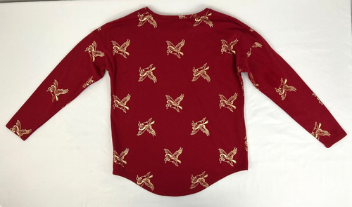Girl's Old Navy Long Slv T-shirts, Lot of 2, Red/Pegasus & Gray/Narwhal, Sz M 8 - Picture 9 of 11