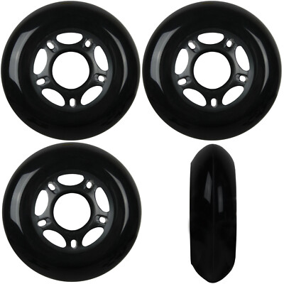 Inline Skate Wheels 72mm 89A Outdoor Black Rollerblade Hockey 4 Pack