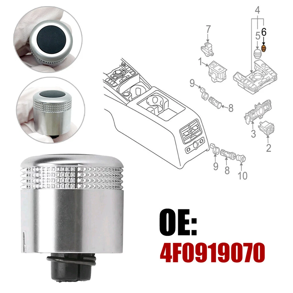 Multimedia MMI Radio Volume Control Knob OEM For AUDI A6 S6 C6 Q7 A8 4F0919070 - Image 2 of 4