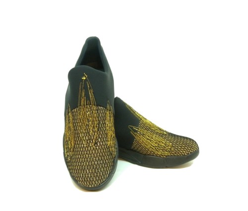 Scarpe Donna Pinko Diluvio Sneakers Diamante Neoprene Lurex Nero Oro  Ricamato | eBay