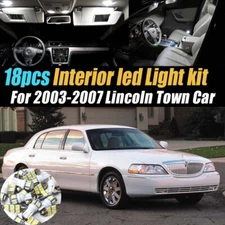 18Pc Super White Car Interior LED Light Bulb Kit for 2003-2007 Lincoln Town Car