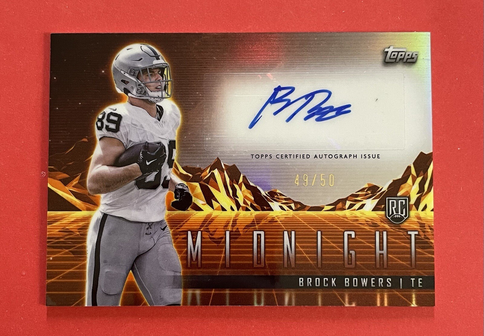 2024 Topps Midnight BROCK BOWERS Rookie Horizon Signatures Summer Solstice /50