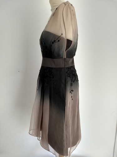 BNWT Coast 100% Silk Midi Black Nude Angela Sheer Dress Size 14 Wedding RRP £160 - Picture 8 of 12